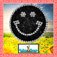 1.89" Sparkly Smiley Face Rhinestone Appliqué with Choice of Backing