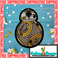 3.35"x2.35" STAR WARS BB-8 Fully-Embroidered Patch with Choice of Backing (Iron On, Velcro Hook, or Velcro Loop)