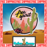 FREE SPIRIT 2.85" Fully-Embroidered Patch Nature Desert - Choice of Iron On, Hook, or Loop Back