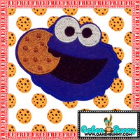 3"x2.40" COOKIE MONSTER Embroidered Patch with Choice of Backing