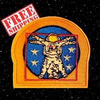 2.85"x2.60" VITRUVIAN ASTRONAUT Fully-Embroidered Patch with Choice of Backing