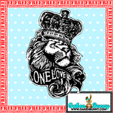 3.50"x2.25" KING LION ONE LOVE Embroidered Patch with Choice of Backing