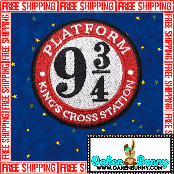 3" PLATFORM 9.75 King's Cross Station Harry Potter Hogwarts Circular Thick Fully-Embroidered Patch with Choice of Backing