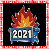 3.80"x3.20" Large 2021 Dumpster Fire Patch Fully-Embroidered Iron On or Velcro High-Quality Well-Made Awesomely-Awesome Patch