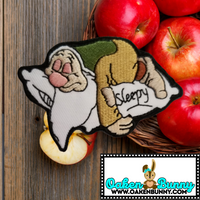 2.90"x2.80" SLEEPY DWARF Snow White And The Seven Dwarves Embroidered Patch with Choice of Backing