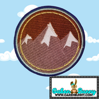 2.65" SNOW-CAPPED MOUNTAINS Embroidered Patch with Choice of Backing