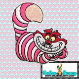 3.15"x3.15" CHESHIRE CAT Alice In Wonderland Disney Embroidered Patch with Choice of Backing