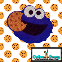 3"x2.40" COOKIE MONSTER Embroidered Patch with Choice of Backing