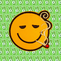 2.20" HIGH SMILES Marijuana Smiley Embroidered Patch with Choice of Backing