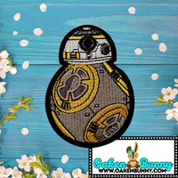 3.35"x2.35" STAR WARS BB-8 Fully-Embroidered Patch with Choice of Backing (Iron On, Velcro Hook, or Velcro Loop)