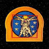 2.85"x2.60" VITRUVIAN ASTRONAUT Fully-Embroidered Patch with Choice of Backing