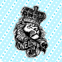 3.50"x2.25" KING LION ONE LOVE Embroidered Patch with Choice of Backing