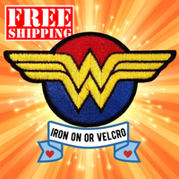 4.20"x2.35" WONDER WOMAN Symbol Embroidered Patch with Choice of Backing