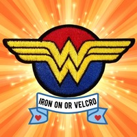 4.20"x2.35" WONDER WOMAN Symbol Embroidered Patch with Choice of Backing