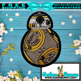 3.35"x2.35" STAR WARS BB-8 Fully-Embroidered Patch with Choice of Backing (Iron On, Velcro Hook, or Velcro Loop)