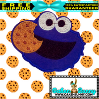 3"x2.40" COOKIE MONSTER Embroidered Patch with Choice of Backing