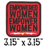 3.15"x3.15" EMPOWERED WOMEN EMPOWER WOMEN Red Embroidered Patch with Choice of Backing