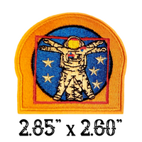 2.85"x2.60" VITRUVIAN ASTRONAUT Fully-Embroidered Patch with Choice of Backing