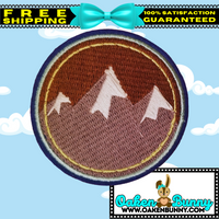 2.65" SNOW-CAPPED MOUNTAINS Embroidered Patch with Choice of Backing