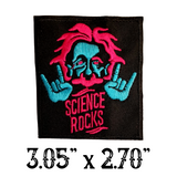 3.05"x2.70" SCIENCE ROCKS ALBERT EINSTEIN Embroidered Patch with Choice of Backing