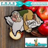 2.90"x2.80" SLEEPY DWARF Snow White And The Seven Dwarves Embroidered Patch with Choice of Backing