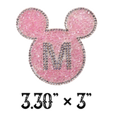 Various RHINESTONE MICKEY AND MINNIE EARS Applique with Choice of Backing