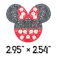 Various RHINESTONE MICKEY AND MINNIE EARS Applique with Choice of Backing