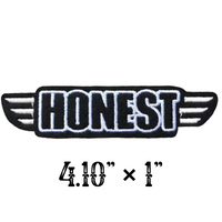 4.10"x1" HONEST with WINGS Embroidered Patch with Choice of Backing