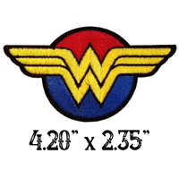 4.20"x2.35" WONDER WOMAN Symbol Embroidered Patch with Choice of Backing