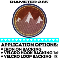 2.65" SNOW-CAPPED MOUNTAINS Embroidered Patch with Choice of Backing