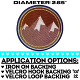 2.65" SNOW-CAPPED MOUNTAINS Embroidered Patch with Choice of Backing