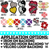 Assortment of Small Hearts Embroidered Patches with Choice of Backing