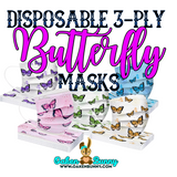 ADULT BUTTERFLY MASKS: Purple, Pink, Blue, Orange, Green