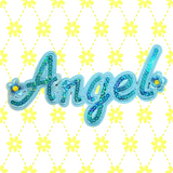 7.50"x3.75" SEQUIN BLUE ANGEL FLOWERS Patch with Choice of Backing
