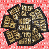 3.10"x2.85" KEEP CALM Black and Gold Sequin Patch with Choice of Backing